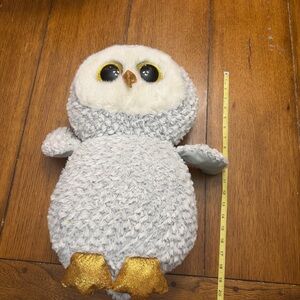 20” TY Owlette Plush Owl Toy for Birds - Gray and Gold